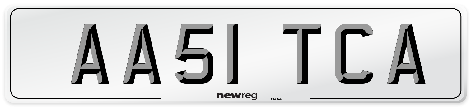 AA51 TCA Number Plate from New Reg